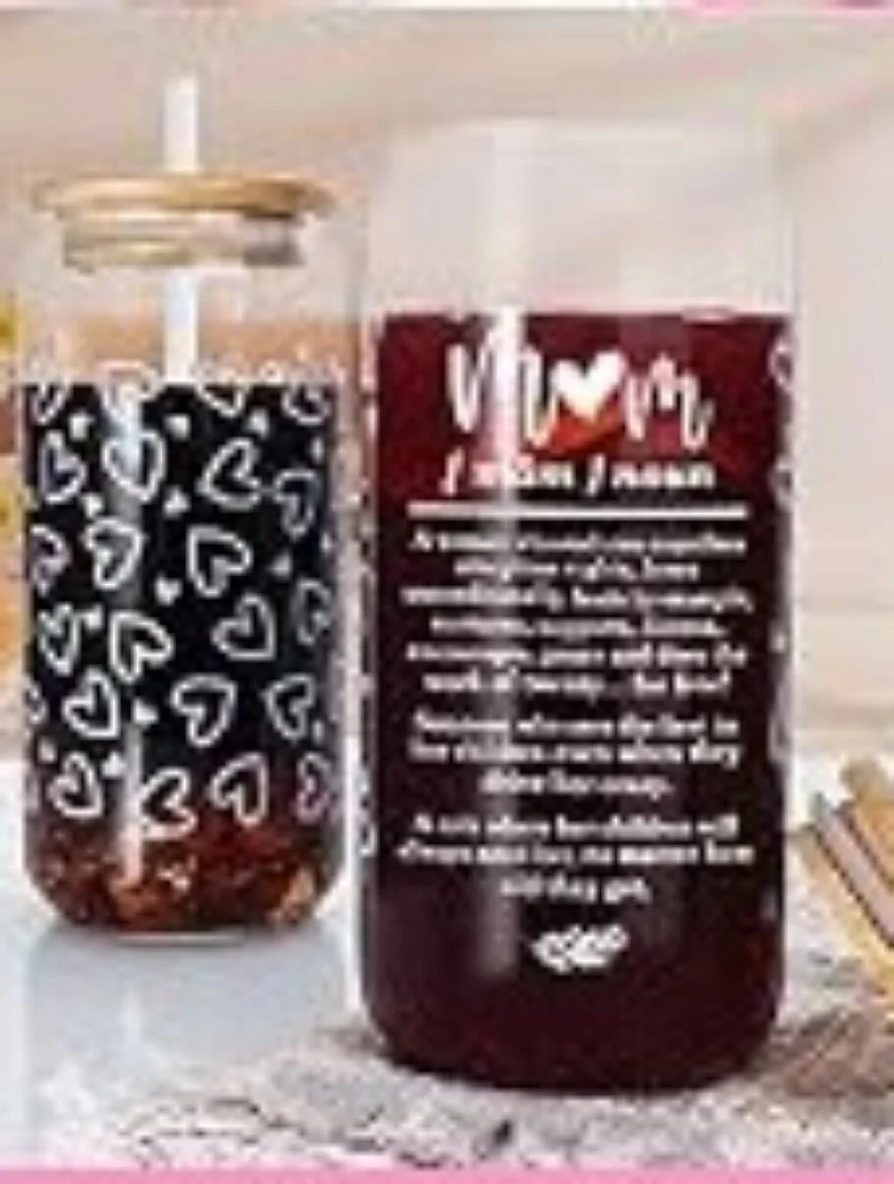 Mom Glass Tumbler Gift Set